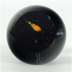 Glass Eye Studios, "Shooting Star" Hand Blown Glass Paperweight (Second).