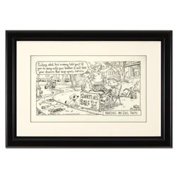 Bizarro, "Raising an Evil Twin" is a Framed Original Pen & Ink Drawing by Dan Piraro, Hand Signed wi