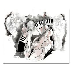 Lena Sotskova, "Strings and Keys" Mixed Media Original Painting, Hand Signed and with COA.