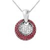 Image 1 : Natural 1.64 CTW Ruby & Diamond Necklace 14K White Gold - REF-101Y7N