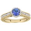 Image 1 : 1.08 CTW Tanzanite & Diamond Ring 14K Yellow Gold - REF-63V4R