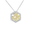 Image 1 : Natural 0.32 CTW Diamond Necklace 14K Two Tone Yellow Gold - REF-55M8F