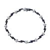 Image 1 : Natural 2.83 CTW Diamond & Black Round Diamond Bracelet 14K White Gold - REF-147H6W
