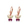 Image 1 : Genuine 1.39 ctw Opal & Ruby Earrings 14KT Rose Gold - REF-41P4H