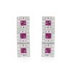 Image 1 : Natural 0.97 CTW Ruby & Diamond Earrings 18K White Gold - REF-95R4K