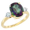 Image 1 : 2.60 CTW Mystic Topaz & Diamond Ring 14K Yellow Gold - REF-68M6K