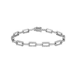 Natural 2.23 CTW Diamond Bracelet 18K White Gold - REF-331H2W