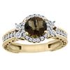 Image 1 : 1.46 CTW Quartz & Diamond Ring 14K Yellow Gold - REF-77V4R