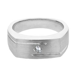 Natural 0.16 CTW Princess Diamond Ring 14K White Gold - REF-93M6F