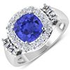 Image 1 : Natural 2.83 CTW Tanzanite & Diamond Ring 14K White Gold - REF-115X3K