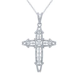 Natural 0.80 CTW Diamond Pendant 14K White Gold - REF-88N2Y