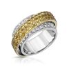 Image 1 : Natural 2.50 CTW Yellow Sapphire & Diamond Ring 14K Two Tone Yellow Gold - REF-171W2H