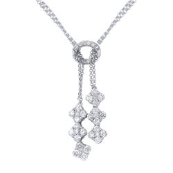 Natural 1.96 CTW Diamond Necklace 14K White Gold - REF-192N6Y