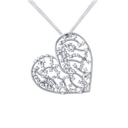 Natural 1.32 CTW Diamond Necklace 18K White Gold - REF-246T6X