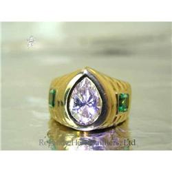 RHJ Bezel Set Pear White Cubic Zirconium Ring #1324535