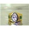 Image 1 : RHJ Bezel Set Pear White Cubic Zirconium Ring #1324535