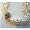 Image 1 : VINTAGE GUMPS GEM-SET CLASP on PEARL CHOKER #1324835