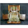 Image 1 : Antique Tantalus Burl Wood Cut Glass Cordials #1324957