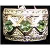 Image 1 : Estate Diamond Green Tourmaline White Gold Ring#1324982