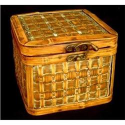 Antique Bamboo and Wood Box #1325367