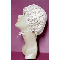 Crocheted Filet Lace Ladies BONNET #1340449