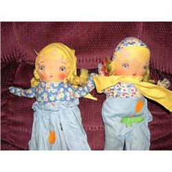 Dutch Cloth Pair W/ Wooden Shoes Georgene #1340495