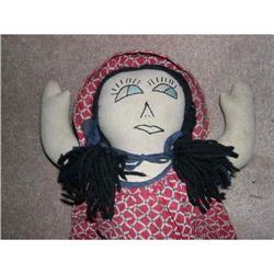 20" Homemade Cloth Doll Stitched Features #1340498