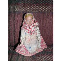 4" Russian Doll with  Red print Scarf #1340499