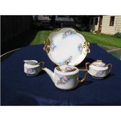 HAND PAINTED ARTIST SIGNED BAVARIAN TEA SET #1340629