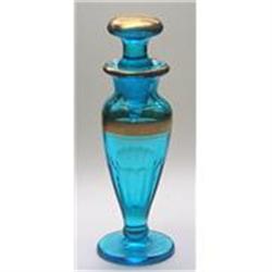 Blue & Gold Depression Glass Perfume Bottle #1340965