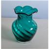 Blenko Aqua Blue Flared Rim Vase 1970s Vintage #1341107