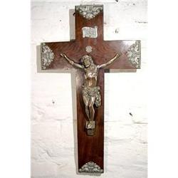 Religious Cross with Christ Bronze Patina #1341197