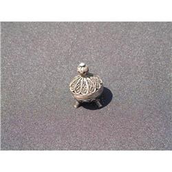 Filigree silver spice container in shape of a #1341203