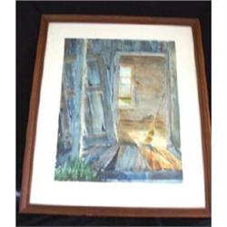 Painting Rainer Sun Thru Window Broom Framed #1341241