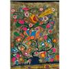 Painting Mexican Bark Tree Flowers Birds Folk #1341247