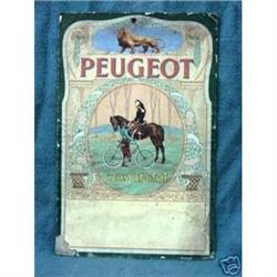 c.1900 Bicycles Cycles Peugot Cardboard Sign #1341550