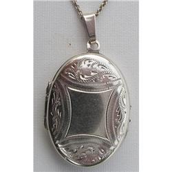 Silver Locket & Chain with Photos #1341556