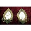 Image 1 : French Beveled Mirrored Gilt Metal Sconces #1362689