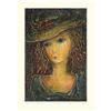 Image 1 : "Girl with Hat" unique lithograph by Chkhaidze #1362814