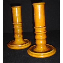 Pair of Antique Faience Candlesticks #1363612