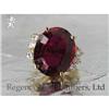 Image 1 : RHJ Deep Red Synthetic Ruby Ring w CZs #1369144