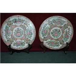 CHINESE EXPORT ROSE MANDARIN SOUP PLATES #1369239