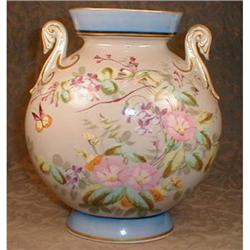 OLD PARIS Vase Hand Painted Flask Shape ANTIQUE#1369444