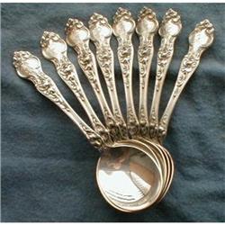 Wallace VIOLET Sterling 8 Cream SOUP Spoons  #1369448