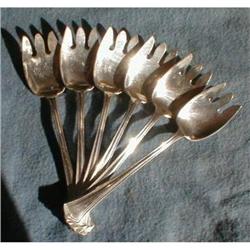 Wallace AMERICAN Ice CREAM Forks 6 Sterling #1369450