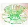 Image 1 : Green Cupid Depression Glass Mayonnaise  Set #1369507