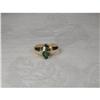 Estate 14K YG Gold Green Tourmaline Love Ring #1369601