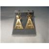 Image 1 : Estate 14K YG Etched Gold Diamond Drop Earrings#1369650