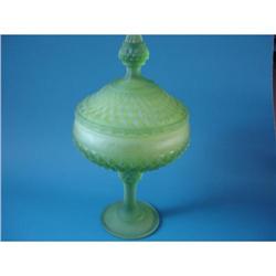 GREEN FROSTED GLASS CANDY DISH #1369716