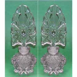 Art Deco Pressed Glass Perfume Bottle Pair #1390019